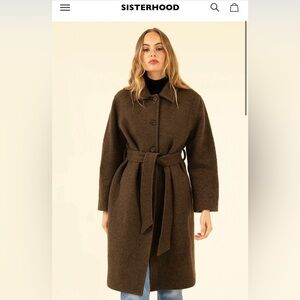 Sisterhood Brown Boucle Wool Coat
